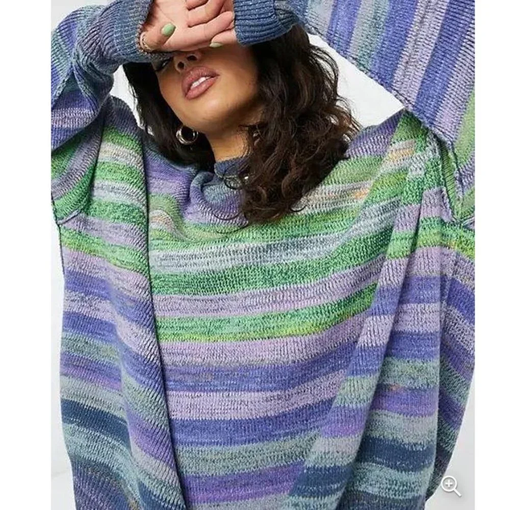 Free People Easy Street Tunic Oversized Sweater XSmall Space Dye